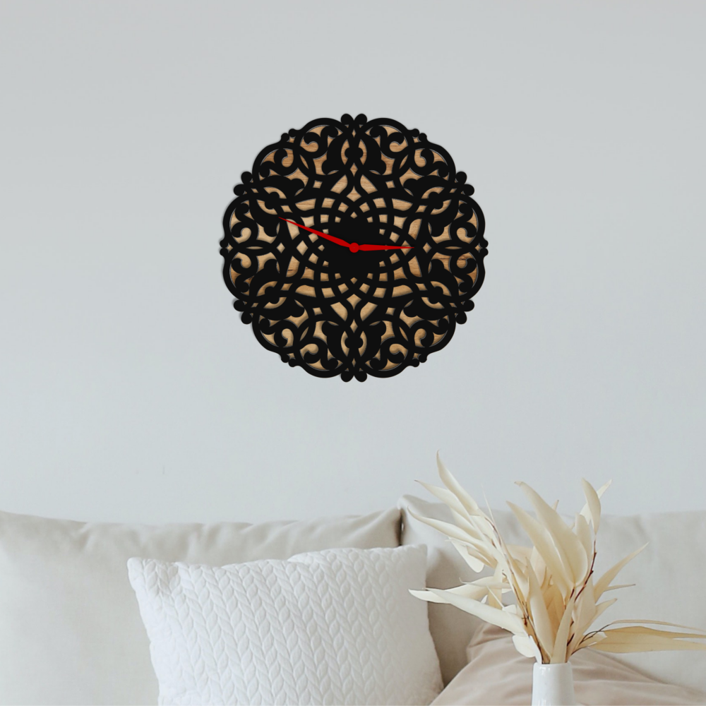 Laser Cut Lace Design Wall Clock File Mandala Svg