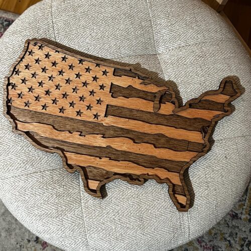Laser Cut United States of America Flag Digital File SVG DXF