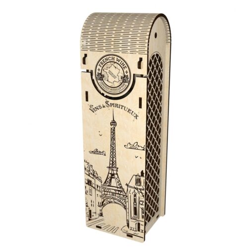 Laser Cut wine box laser cut file Eiffel Tower for 3, 4, 5 mm and 1/8 inch plywood DXF SVG CDR files