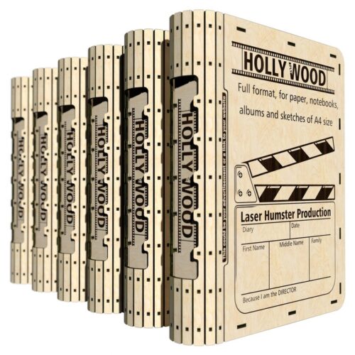 Laser cut slider book box A4 internal size for 3 mm 1/8 inch 4 mm 5 mm material SVG DXF files