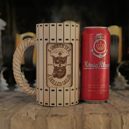 Laser cut Beer can holder for 3, 4 mm and 1/8 inch material with assembling manual SVG DXF files