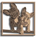 Laser Cut French Bulldog Multilayer SVG, Digital File French Bulldog, File for Paper Cutting, DXF, Wall Art