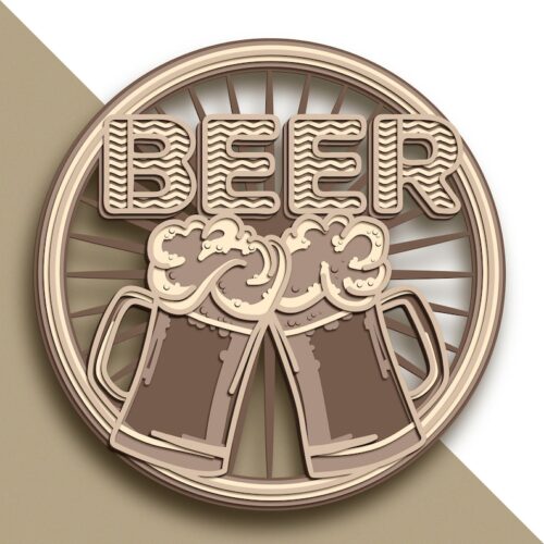Laser Cut 3D Beer Multilayer SVG Beer Cut File