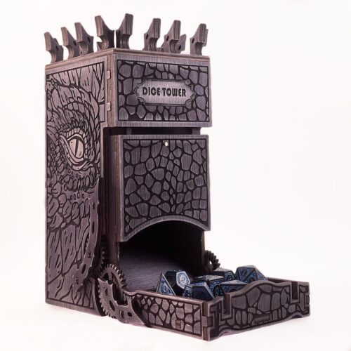 Laser Cut Precision Folding Dragon Dice Tower for board and card games. SVG, PDF, CDR Files