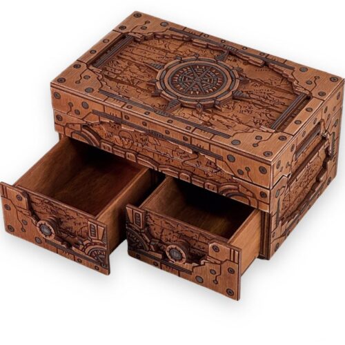 Laser Cut Wooden Card Storage Box. 3mm Files DXF, SVG, PDF