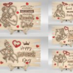 Laser Cut Dad And Baby Line Art Stand Decor SVG, Fathers Day Sign Files, Gift for Dad, Fathers Day Gifts, Glowforge
