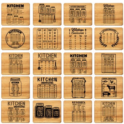 Kitchen Measurement Conversions Chart SVG ,Kitchen Conversions SVG ,Laser Cutting Board SVG, Farmhouse Cutting Board svg, Baking Cheat