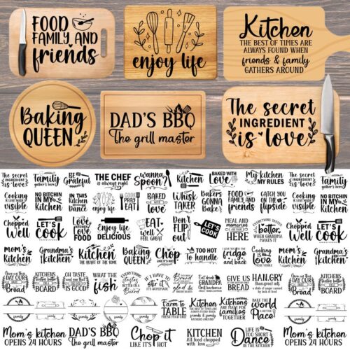 60 Cutting Board SVG Bundle, Funny Cutting Board Svg, Chopping Board, Kitchen Towel, Pot Holder Svg, Kitchen Decor svg, Svg File for cricut