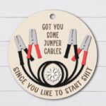 Laser Cut Jumper Cables Ornament SVG Files, Fun Sassy Ornament, Christmas Ornament for Friends Coworkers, Sarcastic Holiday Gift, Glowforge