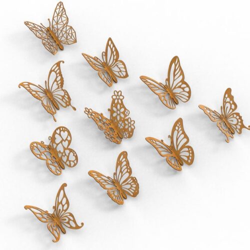 Laser Cut 3D Butterfly Bundle Laser Cut Files, Wooden Interlocking Butterfly, Home and Garden Decor, 3D Butterfly Art SVG