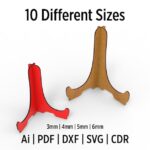 Laser cut Easel Stand in 10 Different sizes, Plate Stand, Photo Frame Display Stand, Svg and Dxf Cut Files