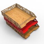 Laser Cut Office Desk Organiser Stackable Paper Tray, Document Organizer Svg And Drawing Files | Glowforge - XTool - Cricut