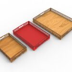 Laser Cut Fancy Serving Tray SVG And DXF files - 3 Different Sizes - Decorative Tray