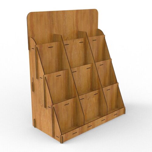 Laser Cut 4 Shelves Display Stand Svg Files - Glowforge and Cricut Wooden Shelf Display Stand for Craft Show and Merchandise
