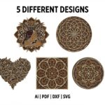 Laser Cut Buddha Decorative Multilayer Mandala SVG and DXF, Intricate Spiritual SVG Files, Artistic Wall Decors, Meditation Art