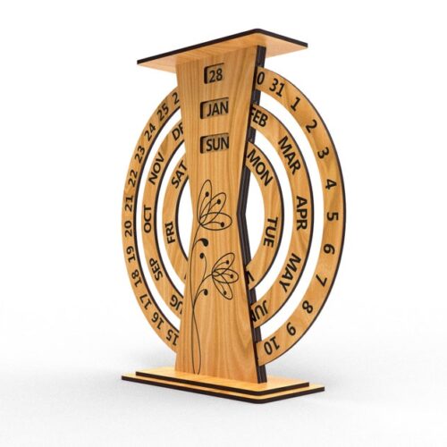 Laser Cut Perpetual Calendar, Calendar Digital File, Ornament Designed Calender Ai, Pdf, Eps, Dxf, Svg, Cdr File, For Acyrilic And Wood Cut
