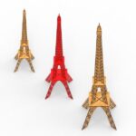 Laser Cut 3 Different Size Eiffel Tower, Eiffel Tower Decoration Design Svg and Dxf Files