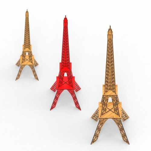 Laser Cut 3 Different Size Eiffel Tower, Eiffel Tower Decoration Design Svg and Dxf Files