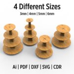 Laser Cut 4 Different size Rounded Display Stand Svg Files for Glowforge and Cricut Wooden Shelf Display Stand Craft Show and Merchandise