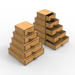 Laser Cut 5 Different Size Drawers Set Vectorel Files, Svg, Dxf, Ai And Cdr Files