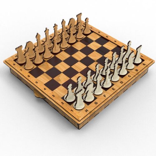 Laser Cut Chess Set, Board Game Svg Files Digital Download, Mind Game For Kids, Glowforce Ready Wood and Acrylic Cutting File