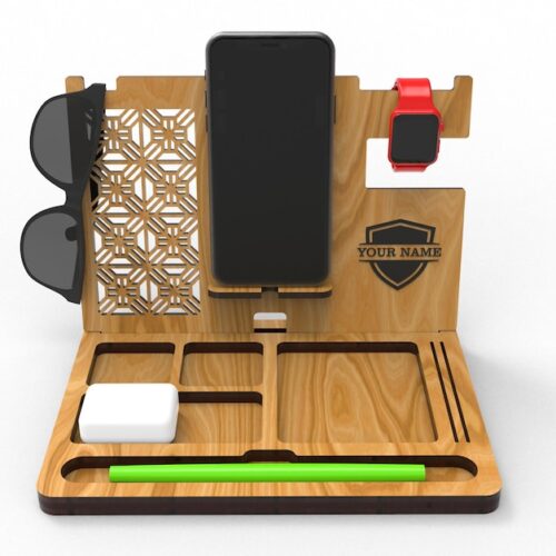 Laser Cut Desk Organizer Svg, Dxf and CDR Files, Dock Station Files, Phone Holder Cut File, Vector Files